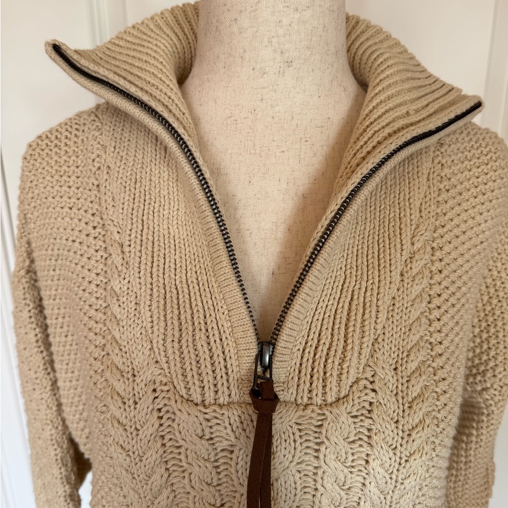 NWOT L.L. Bean Cream Turtleneck Sweater - Picture 2 of 8